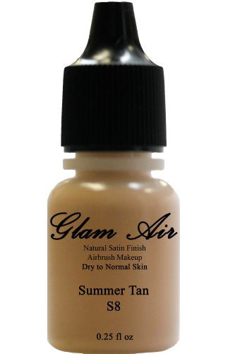 Airbrush Makeup Foundation Satin S8 Summer Tan Water-based Makeup Lasting All Day 0.25 Oz Bottle - Sexy Sparkles Fashion Jewelry - 1