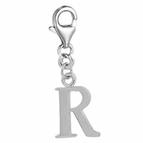 Dangling Letter R Clip on Pendant Charm for Bracelet or Necklace - Sexy Sparkles Fashion Jewelry - 1