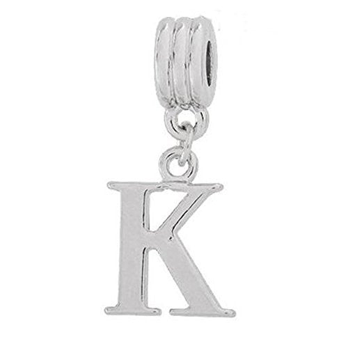 Alphabet Spacer Charm Beads Letter K for Snake Chain Bracelets