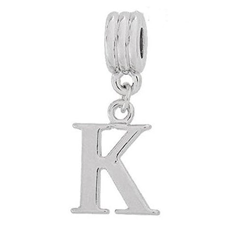 Alphabet Spacer Charm Beads Letter K for Snake Chain Bracelets - Sexy Sparkles Fashion Jewelry - 1