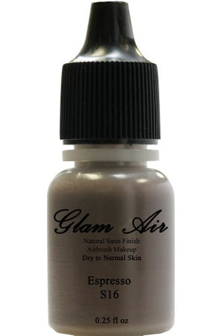 Airbrush Makeup Foundation Satin S14 Toasted Walnut and S16 Espresso Water-based Makeup Lasting All Day 0.25 Oz Bottle By Glam Air - Sexy Sparkles Fashion Jewelry - 3