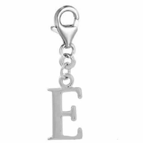 Dangling Letter E Clip on Pendant Charm for Bracelet or Necklace - Sexy Sparkles Fashion Jewelry - 2