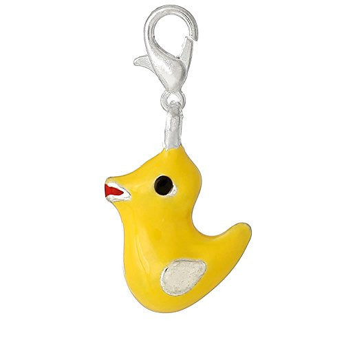 3 D Clip On For Bracelet Charm Pendant for European Charm Jewelry w/ Lobster Clasp (Duck) - Sexy Sparkles Fashion Jewelry