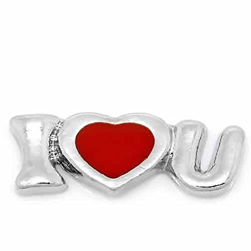 I love U Floating Charms For Glass Living Memory Lockets - Sexy Sparkles Fashion Jewelry - 1