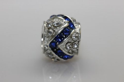 Clear and Royal Blue  Crystal Charm Bead for snake charm Bracelet - Sexy Sparkles Fashion Jewelry - 4