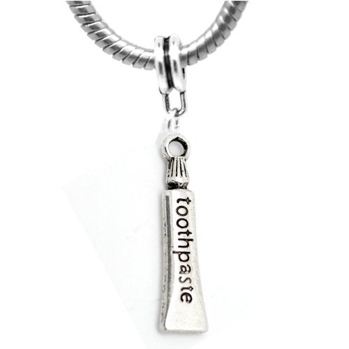 Toothpast Charm Dangle European Bead Compatible for Most European Snake Chain Bracelet