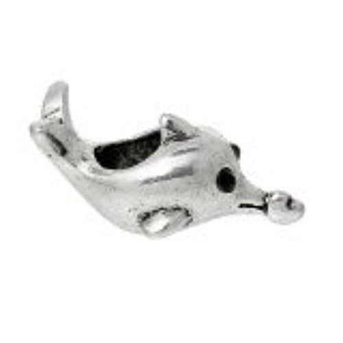 Dolphin W/Black Crystal Eyes Charm Bead - Sexy Sparkles Fashion Jewelry