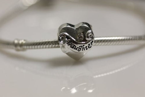 Daughter I Love You European Bead Compatible for Most European Snake Chain Charm Bracelet - Sexy Sparkles Fashion Jewelry - 2