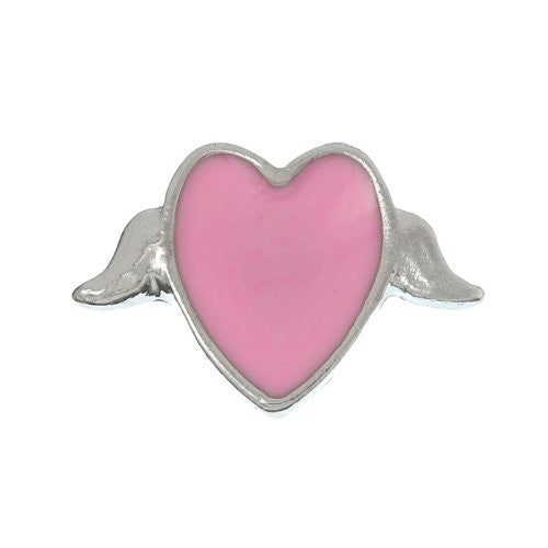 Heart With Wings Floating Charms For Glass Living Memory Lockets - Sexy Sparkles Fashion Jewelry - 1