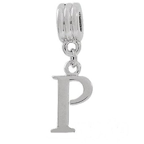 Alphabet Spacer Charm Beads Letter P for Snake Chain Bracelets