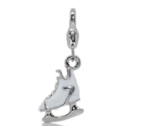 Clip on Ice Skates Charm Pendant for European Jewelry w/ Lobster Clasp - Sexy Sparkles Fashion Jewelry - 4