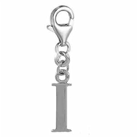 Dangling Letter I Clip on Pendant Charm for Bracelet or Necklace - Sexy Sparkles Fashion Jewelry - 1