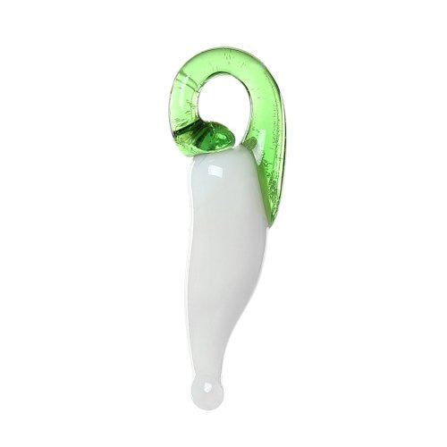 White Spicy Chili Pepper Lampwork Glass Charm Pendant