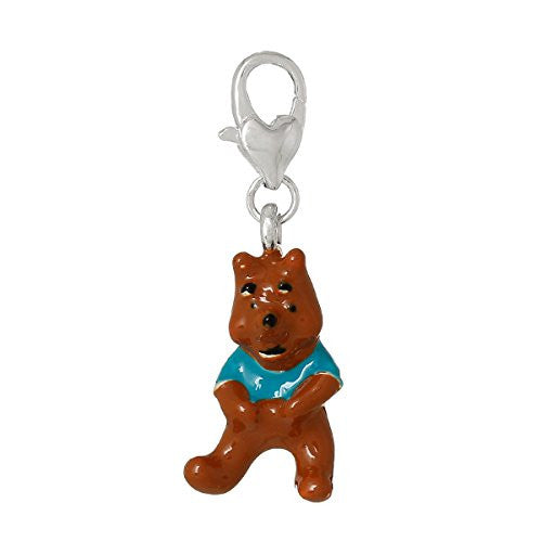 Happy Bear Clip on for Bracelet Charm Pendant or Neckless - Sexy Sparkles Fashion Jewelry - 1