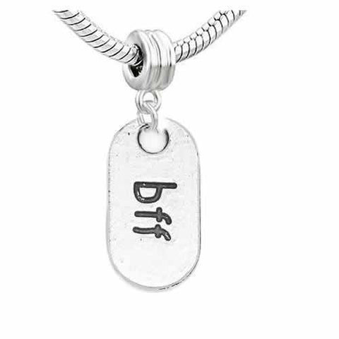Bff Dog Tag Best Friends Forever European Bead Compatible for Most European Snake Chain Bracelet - Sexy Sparkles Fashion Jewelry - 2