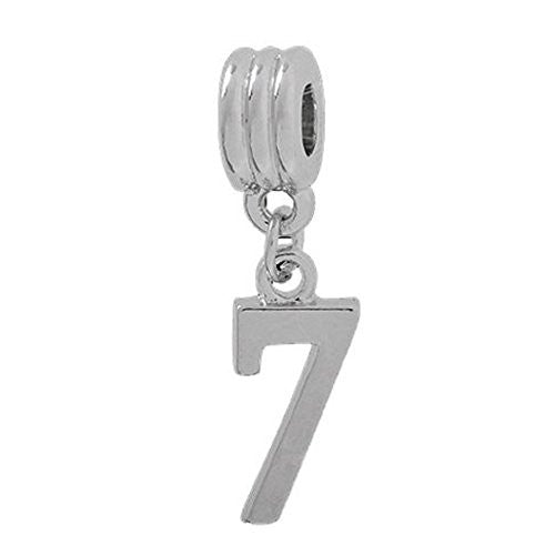Your Lucky Numbers 7 Dangle European Bead Compatible for Most European Snake Chain Bracelets - Sexy Sparkles Fashion Jewelry