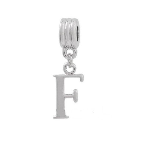 Alphabet Spacer Charm Beads Letter F for Snake Chain Bracelets - Sexy Sparkles Fashion Jewelry - 2