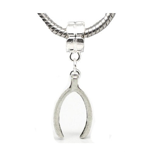 Wish Bone Make a Wish Bone Bead European Bead Compatible for Most European Snake Chain Charm Bracelet