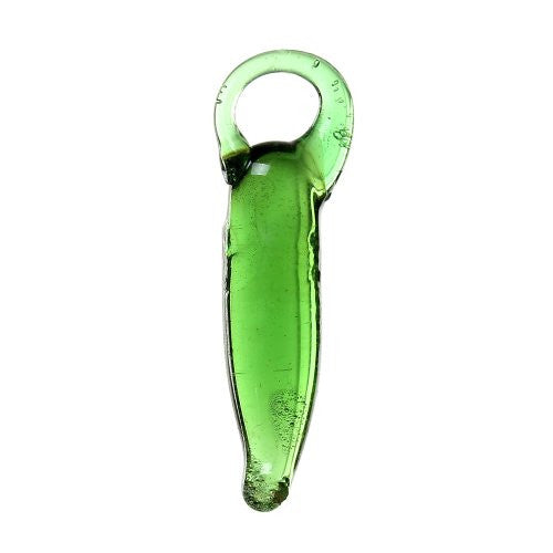 Green Spicy Chili Pepper Lampwork Glass Charm Pendant - Sexy Sparkles Fashion Jewelry