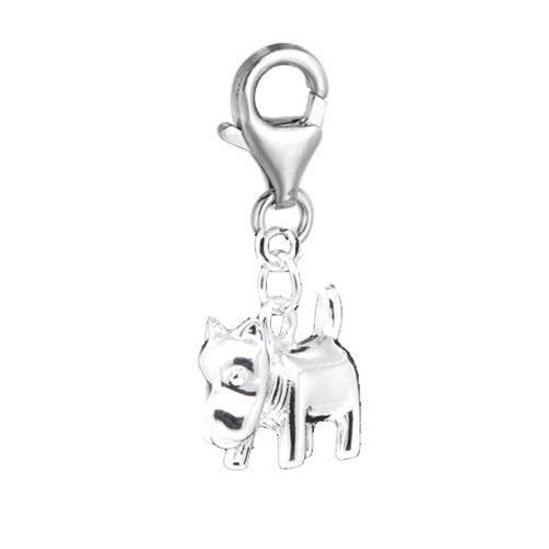Clip on Dog Charm Pendant for European Jewelry w/ Lobster Clasp - Sexy Sparkles Fashion Jewelry