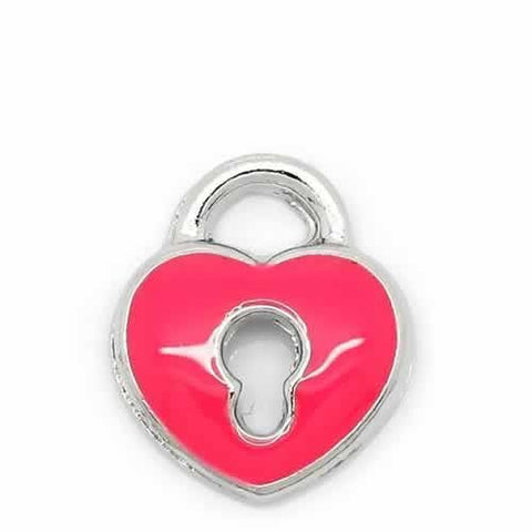 Heart with Key Opening Floating Charms For Glass Living Memory Lockets - Sexy Sparkles Fashion Jewelry - 5
