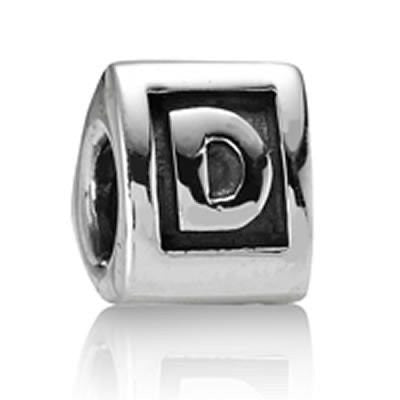 Letter "D" Triangle European Bead Compatible for Most European Snake Chain Bracelets
