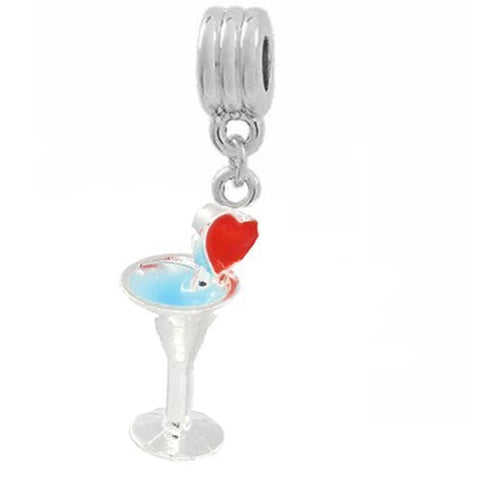 Martini Glass with Heart European Bead Compatible for Most European Snake Chain Bracelet - Sexy Sparkles Fashion Jewelry - 2