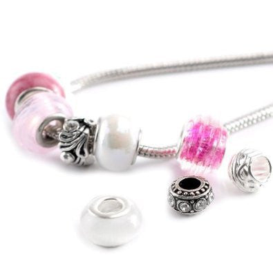 Lot of 9 Piece European Spacer Beads For Snake Chain Charm Bracelet - Sexy Sparkles Fashion Jewelry - 2