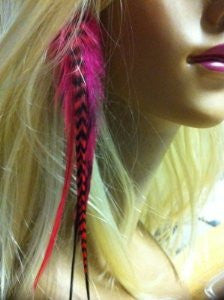 4 -7 in Length Sexy Red & Grizzly Wide Fluffy Feathers for Hair Extension - Sexy Sparkles Fashion Jewelry