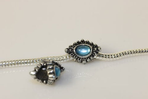 Silver Tone Enamel Charm Bead for Snake Chain Bracelets (Royal Blue) - Sexy Sparkles Fashion Jewelry - 2
