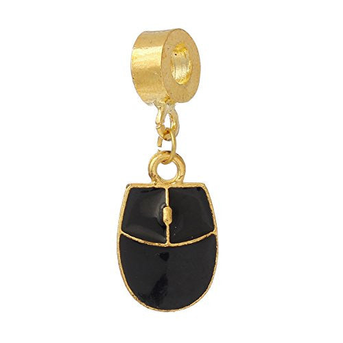 Computer Mouse Dangle Charm European Bead Compatible for Most European Snake Chain Bracelet