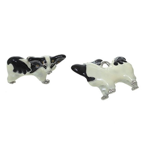 Black & off-white Dog Pendant Charm Bead for Bracelet or Necklace - Sexy Sparkles Fashion Jewelry - 3