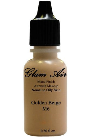 Glam Air Airbrush M6 Golden Beige Matte Foundation Water-based Makeup (994) (Ideal for Normal to Oily Skin) (0.50 oz) - Sexy Sparkles Fashion Jewelry - 1