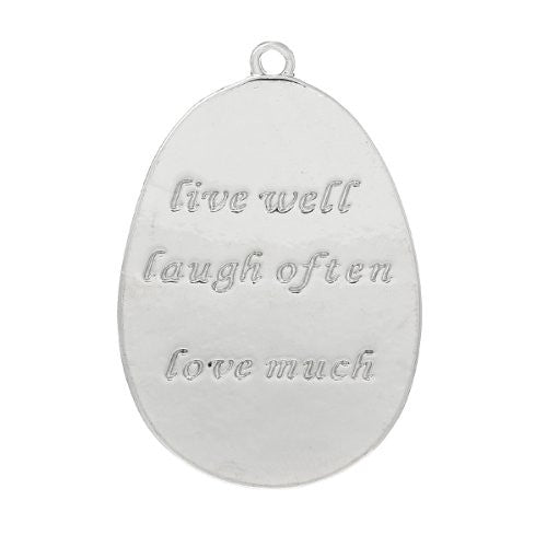 Live Well Laugh Often Love Much Charm Pendant for Necklace - Sexy Sparkles Fashion Jewelry - 1