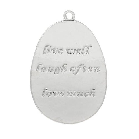 Live Well Laugh Often Love Much Charm Pendant for Necklace - Sexy Sparkles Fashion Jewelry - 1