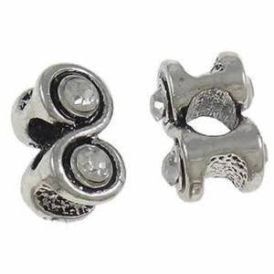 Eternity Charm with Clear Crystals Bead Spacers for Snake Chain Charm Bracelet - Sexy Sparkles Fashion Jewelry - 2