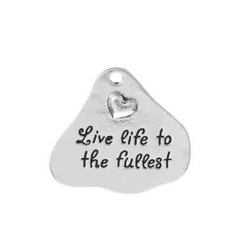 Live Life to the Fullest Heart Charm Pendant for Necklace