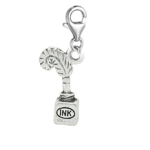 Clip on Pen and Ink Bottle Charm Dangle Pendant for European Clip on Charm Jewelry with Lobster Clasp - Sexy Sparkles Fashion Jewelry - 2