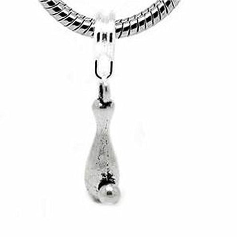 Bowling Pin Charm Dangle Bead Spacer For Snake Chain Charm Bracelet - Sexy Sparkles Fashion Jewelry - 1