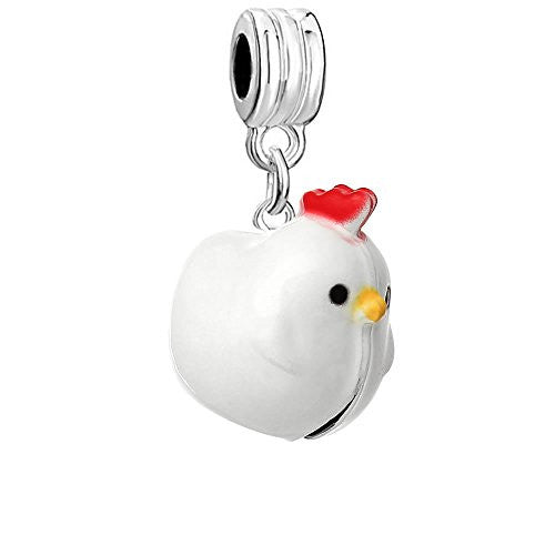 Christmas Ornament Chicken Bell Charm Bead
