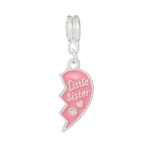 Little Sister Heart European European Bead Compatible for Most European Snake Chain Charm Bracelet - Sexy Sparkles Fashion Jewelry - 1