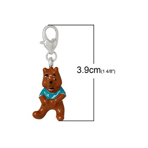 Happy Bear Clip on for Bracelet Charm Pendant or Neckless - Sexy Sparkles Fashion Jewelry - 3