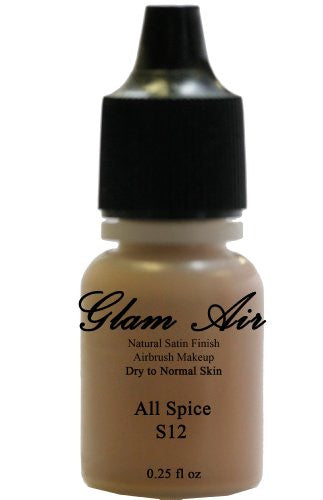 Airbrush Makeup Foundation Satin S12 All Spice Water-based Makeup Lasting All Day 0.25 Oz Bottle - Sexy Sparkles Fashion Jewelry - 1