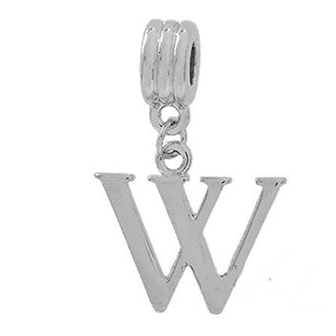 Alphabet Spacer Charm Beads Letter W for Snake Chain Bracelets - Sexy Sparkles Fashion Jewelry - 1