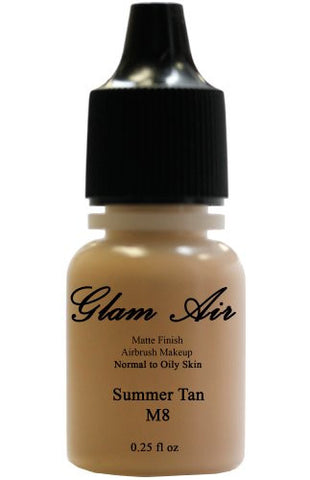 (2)Two Glam Air Airbrush Makeup Foundations M7 Warm Golden Beige & M8 Summer Tan for Flawless Looking Skin Matte Finish For Normal to Oily Skin (Water Based)0.25oz Bottles - Sexy Sparkles Fashion Jewelry - 3