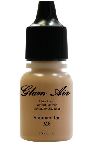 Glam Air Airbrush Makeup Foundation Water Based Matte M8 Summer Tan (Ideal for Normal to Oily Skin) 0.25oz - Sexy Sparkles Fashion Jewelry - 1
