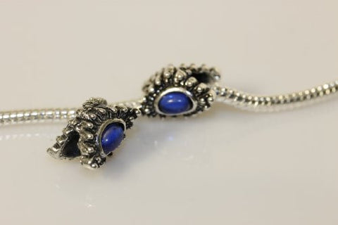 Silver Tone Enamel Charm Bead for Snake Chain Bracelets (Blue) - Sexy Sparkles Fashion Jewelry - 2