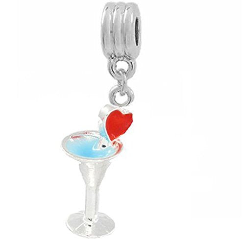 Martini Glass with Heart European Bead Compatible for Most European Snake Chain Bracelet - Sexy Sparkles Fashion Jewelry - 1