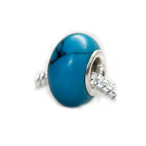 Turquoise Stone European Bead Compatible for Most European Snake Chain Bracelet - Sexy Sparkles Fashion Jewelry - 1