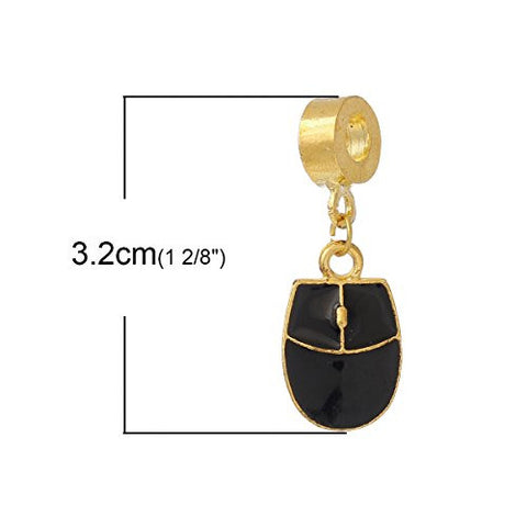 Computer Mouse Dangle Charm European Bead Compatible for Most European Snake Chain Bracelet - Sexy Sparkles Fashion Jewelry - 2